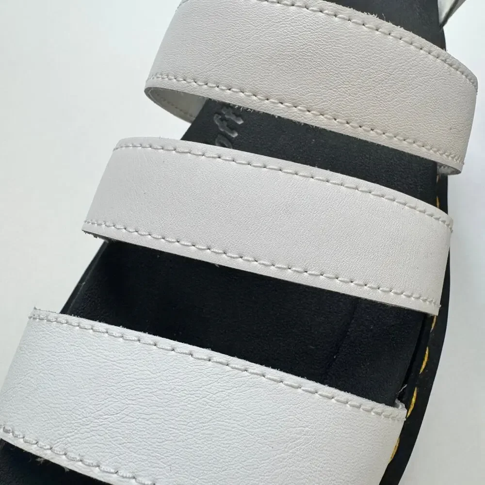 Dr. Martens White Voss Quad Platform Gladiator Sandals - Women’s Size 9